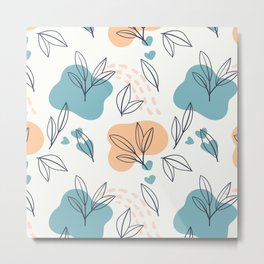 Hand painted abstract floral pattern Metal Print