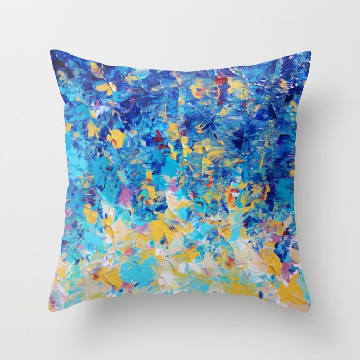 Aqua and orange throw sales pillows