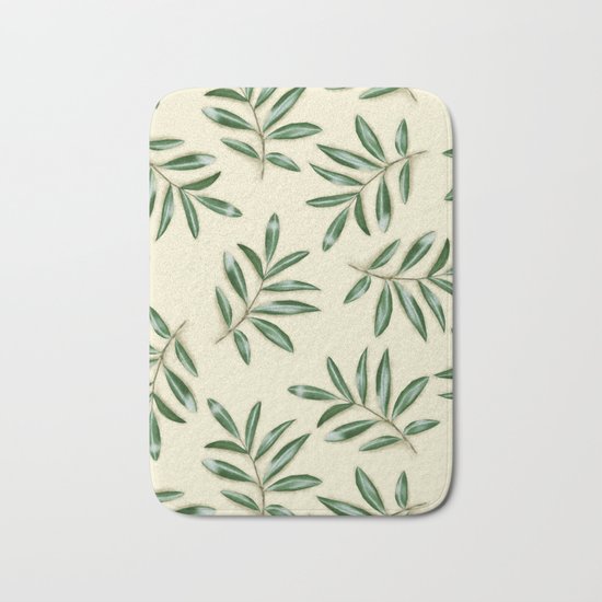 Painted leaves pattern Bath Mat