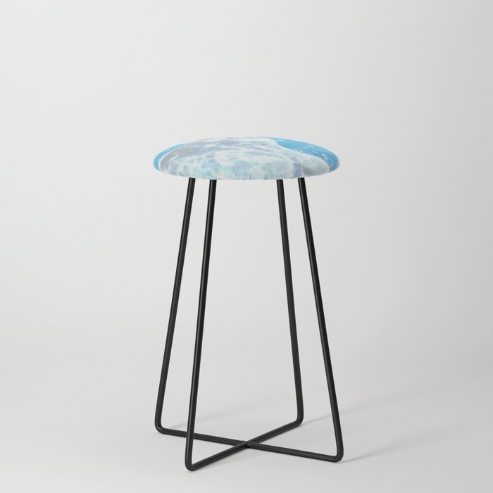 Abstract white cat Counter Stool