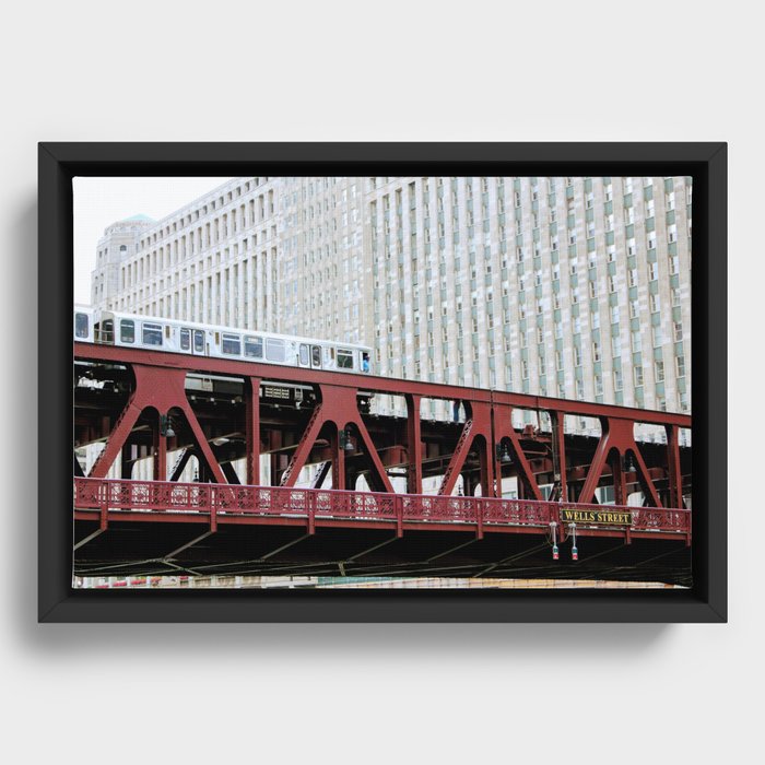 Chicago Train Framed Canvas