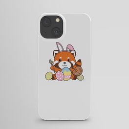 Cute Red Panda Easter Easter Eggs As Easter Bunny iPhone Case
