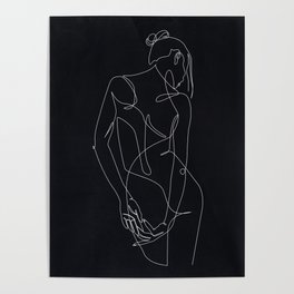 ligature - one line art - black Poster