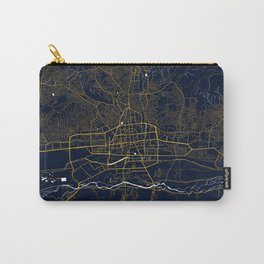 Ulaanbaatar City Map of Mongolia - Gold Art Deco Carry-All Pouch