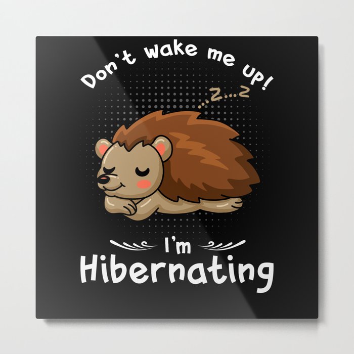 Hibernation Don't Wake Me Hedgehog Metal Print