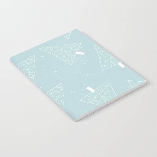 Christmas Trees Light Blue Notebook