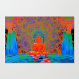 Cool Water Zen (Ultraviolet) (psychedelic, meditation) Canvas Print
