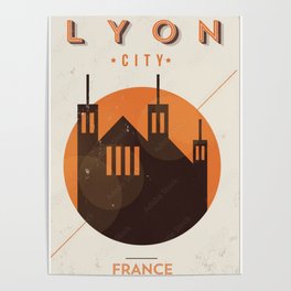 Lyon City Vintage  Poster