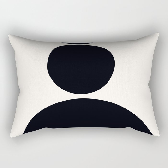 nordic black and white balance Rectangular Pillow