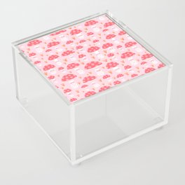 Mushrooms Pink Background Acrylic Box
