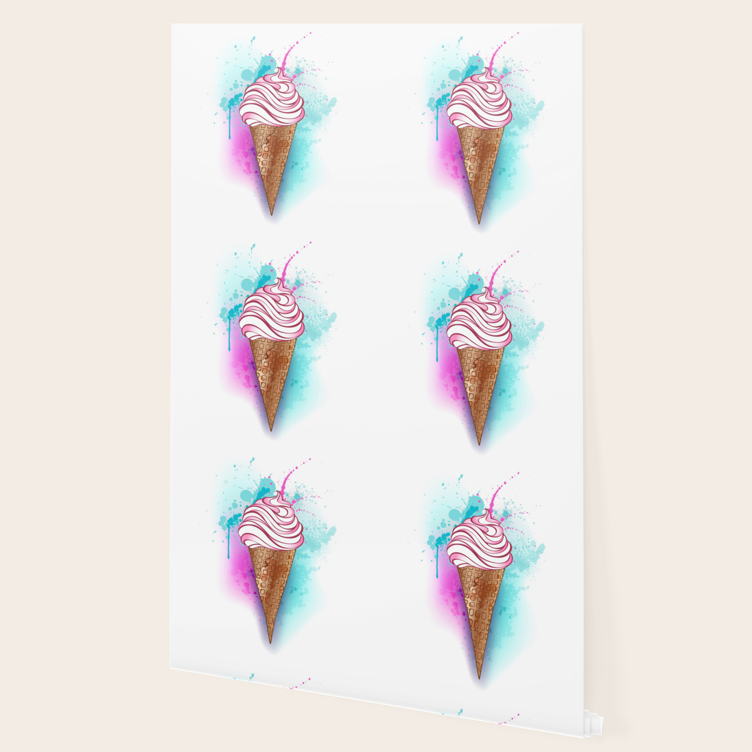 Ice Cream Painted Watercolor Wallpaper By Blackmoon9 Society6