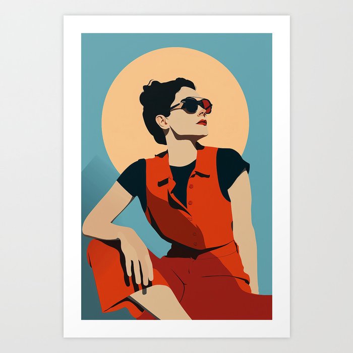 Courage in Minimalism - Abstract Woman Portrait Art Print