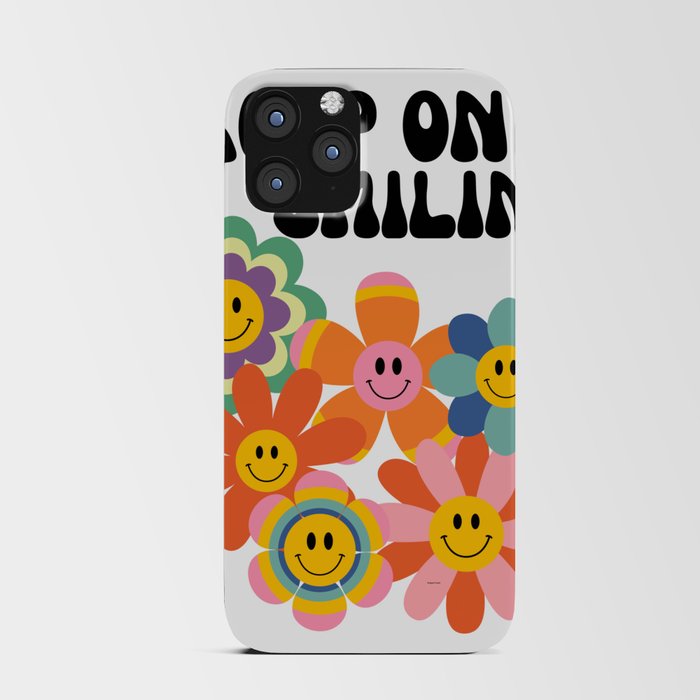 Keep On Smiling Groovy Retro iPhone Card Case