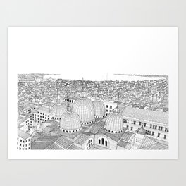 Venice 2 Art Print | Draw, Italy, City, Illustration, Concept, Venice, Black and White, Sketch, Drawing, Cityscape 