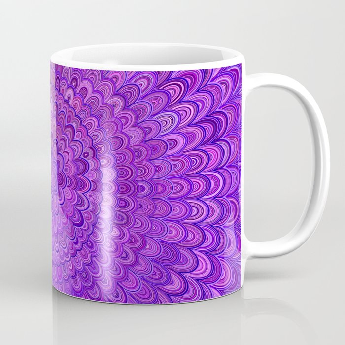Purple Mandala Bird Feathers Coffee Mug