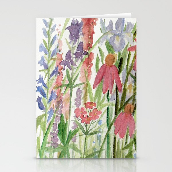 Garden Flowers Watercolor Stationery Cards