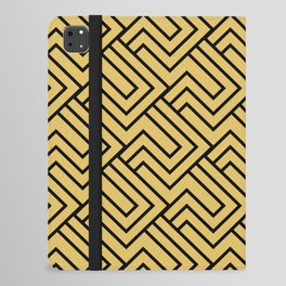 Black and Yellow Minimal Line Art Pattern 2 Pairs DE 2022 Popular Color Candelabra DE5431 iPad Folio Case