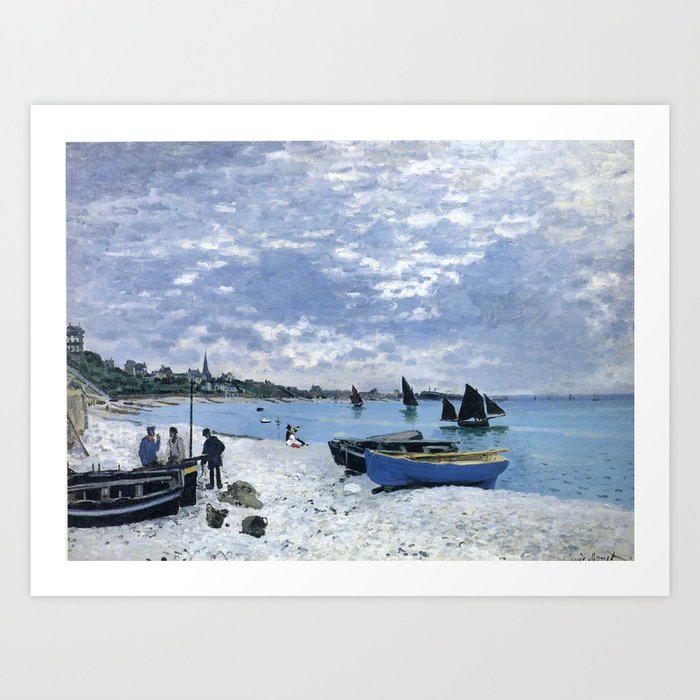 Claude Monet : Regatta at Sainte-Adresse / The Beach at Sainte Adresse Art Print