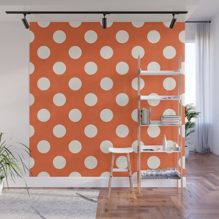 Orange Dotted Print  Wall Mural