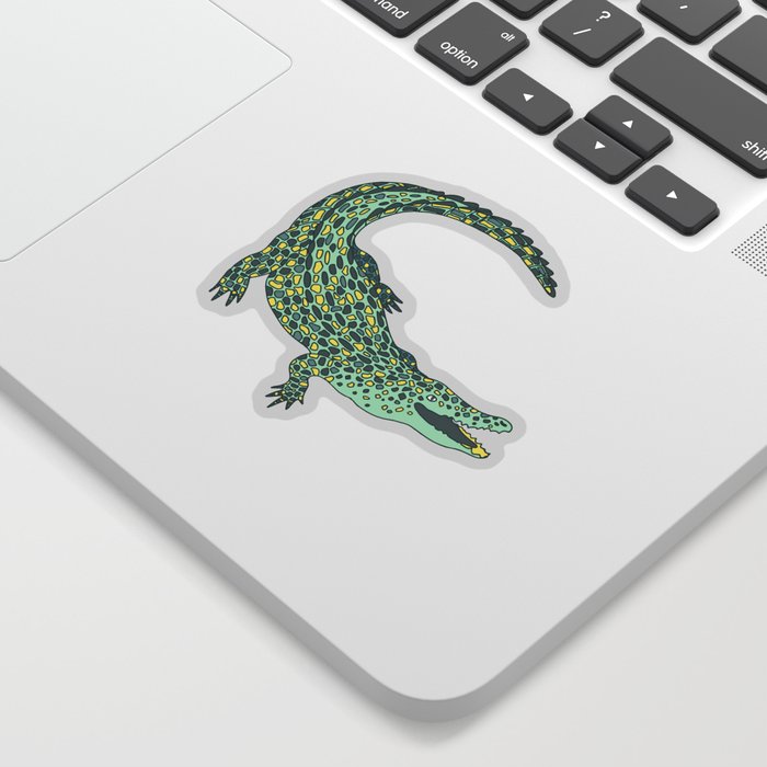 Crocodiles (Deep Coral and Mint Palette) Sticker