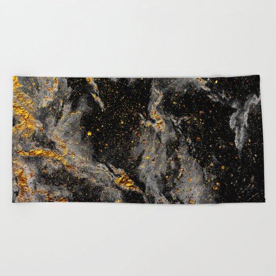 Galaxy (black gold) Beach Towel