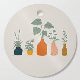 Cat and Plant 9 Cutting Board