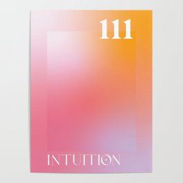 Gradient Angel Number 111 Intuition Poster