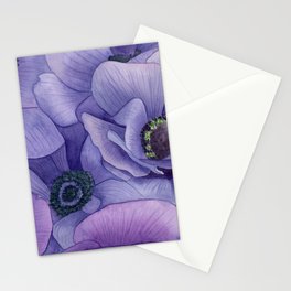 Purple Anemones Stationery Card