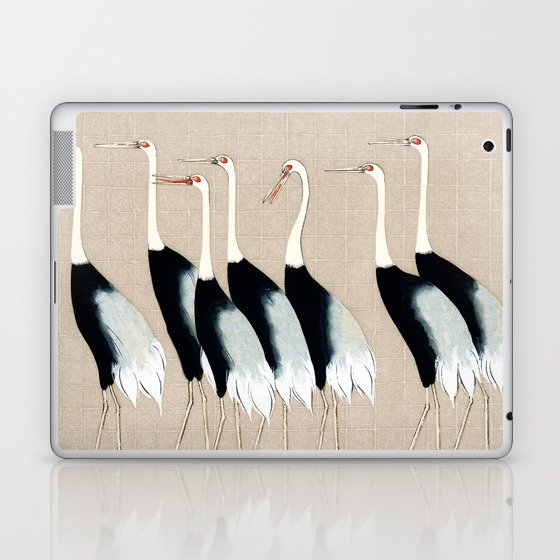 Tokyo Birds on Beige Tan Cream Laptop & iPad Skin