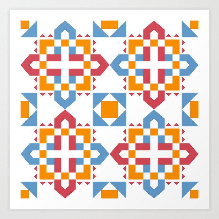 Portuguese Tiled Pattern Art Print