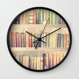 Dream with Books - Love of Reading Bookshelf Collage Wall Clock
