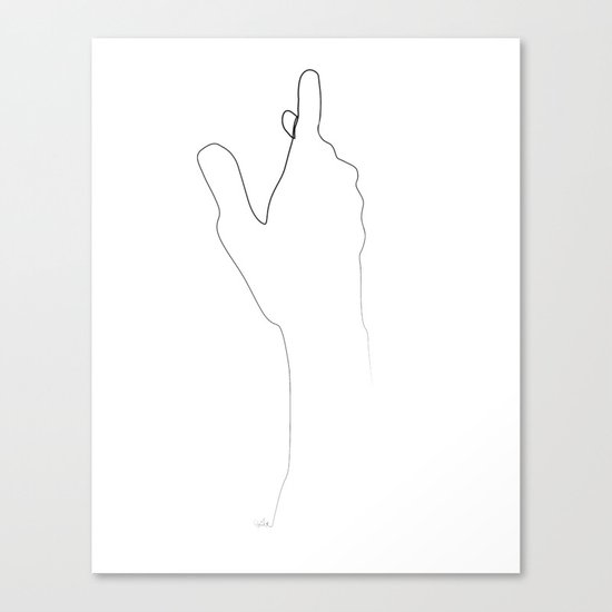 One line hand Canvas Print