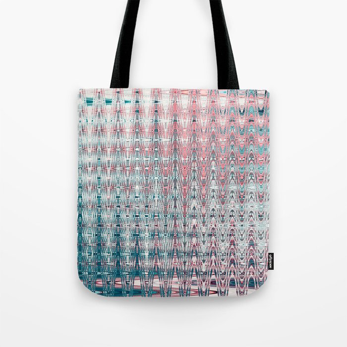 Pink And Turquoise Zigzag Pattern Tote Bag