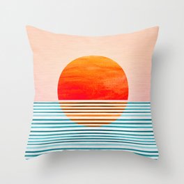 Minimalist Sunset III / Abstract Landscape Throw Pillow