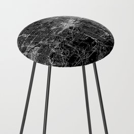 Des Moines Black Map Counter Stool