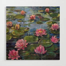 Water lilies Wood Wall Art