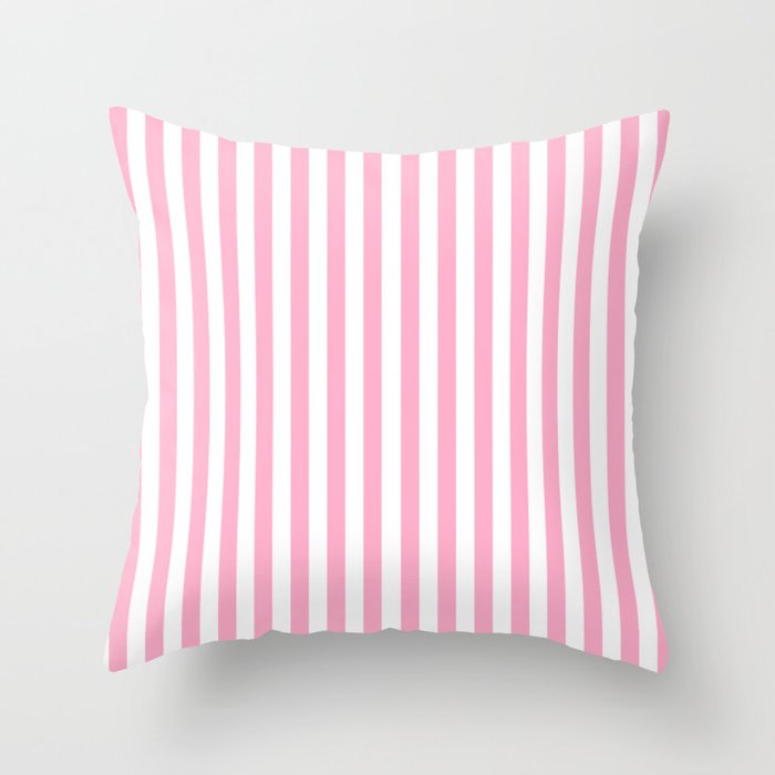 Stripes Pink Vertical Cabana Stripe Throw Pillow