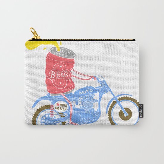 I love moto and beer Carry-All Pouch