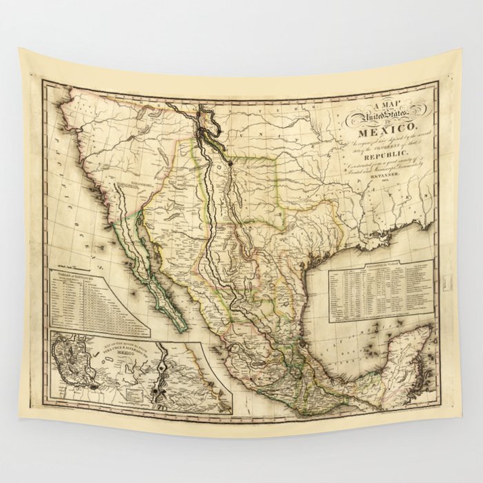 Map of the United States of Mexico (1826) Wall Tapestry by The Arts  Society6