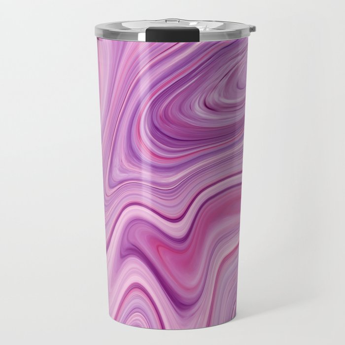 Purple Liquid Marble Travel Mug