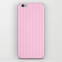 Simple White Stripes on Bored Pink Background iPhone Skin