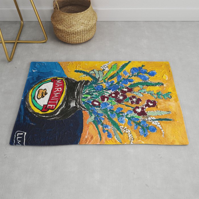 https://ctl.s6img.com/society6/img/_Ddmz7hi5i-0oFtXBs2X8FXoFW8/w_700/rugs/2x3/lifestyle/~artwork,fw_5000,fh_7400,fx_-447,iw_5894,ih_7400/s6-original-art-uploads/society6/uploads/misc/d566739bddec4c2189406a2612d03aa8/~~/wildflower-bouquet-in-marmite-jar-on-yellow-and-blue-rugs.jpg