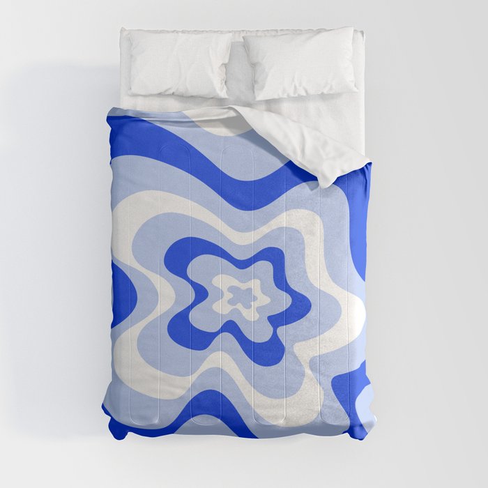 Abstract pattern - blue and white. Comforter