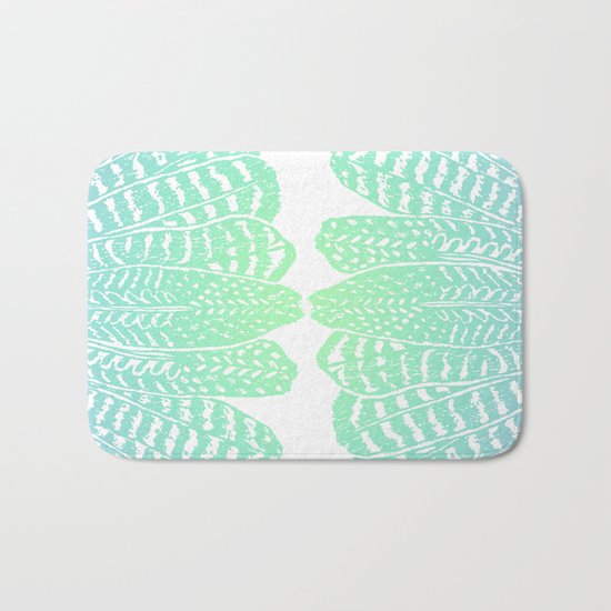 TRIBAL FEATHERS - SEAFOAM Bath Mat