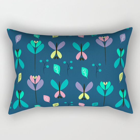 Floral night Rectangular Pillow