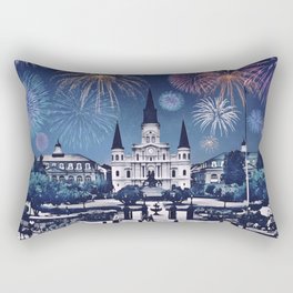 New Orleans Fireworks Iconic Cityscape Rectangular Pillow