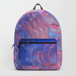 Aesthetic neon anime girl pattern Backpack
