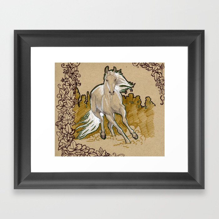  Mucha Horse Framed Art Print