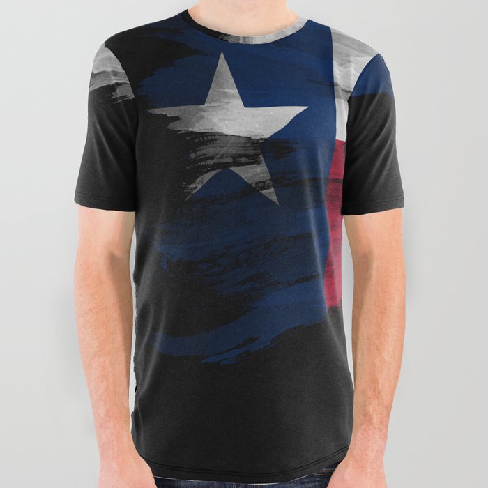 Texas state flag brush stroke, Texas flag background All Over Graphic Tee
