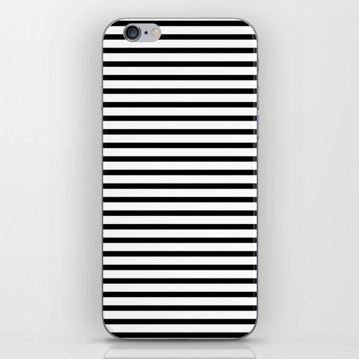 Black And White Breton Nautical Stripes Lines Minimalist Stripe Line iPhone Skin